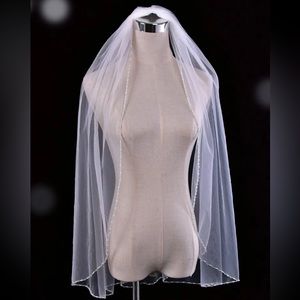 SHEIN Faux Pearl beaded Veil- never used!